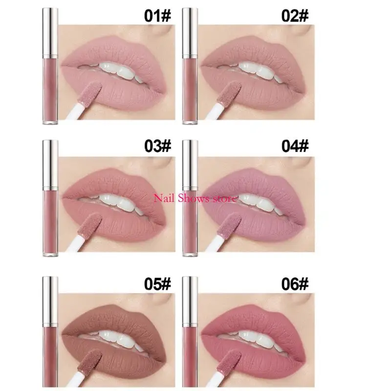

E0BC 10pcs Matte Liquid Mipstick Setres, Non-Picle Cup не исчезает водонепроницаемые блеск для губ, длительный подарочный набор