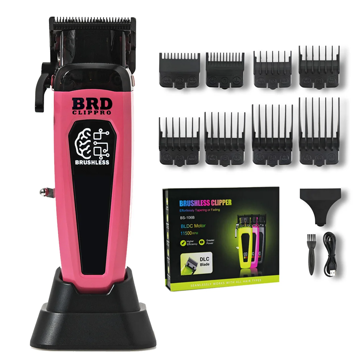 BRDCLIP 7500 RPM Borstelloze Motor Professionele Tondeuse Kapper Haar Snijmachine Kit Salon Tondeuse voor Mannen 106 078