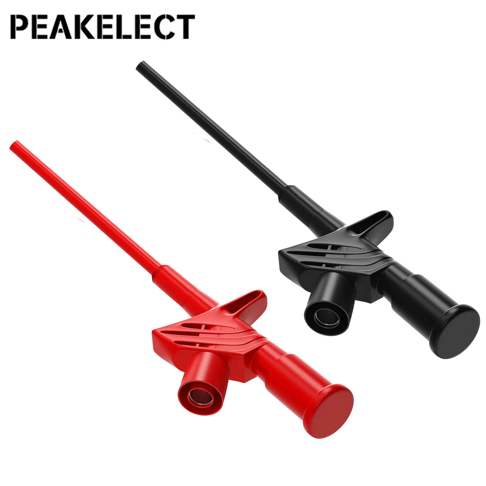 Peakelect P5004 2PCS Professional Insulated Quick Test Hook Clip 1000V High Voltage Testing Probe Electrical Testing Tools 10A