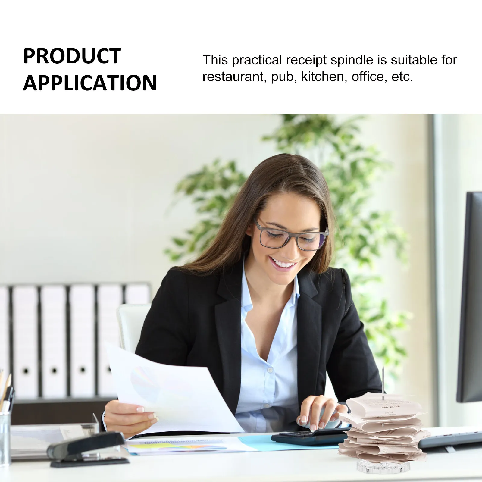 

Набор из 4 пластиковых держателей для чеков и счетов, прямые стержни для организации хранения документов и заметок на рабочем столе