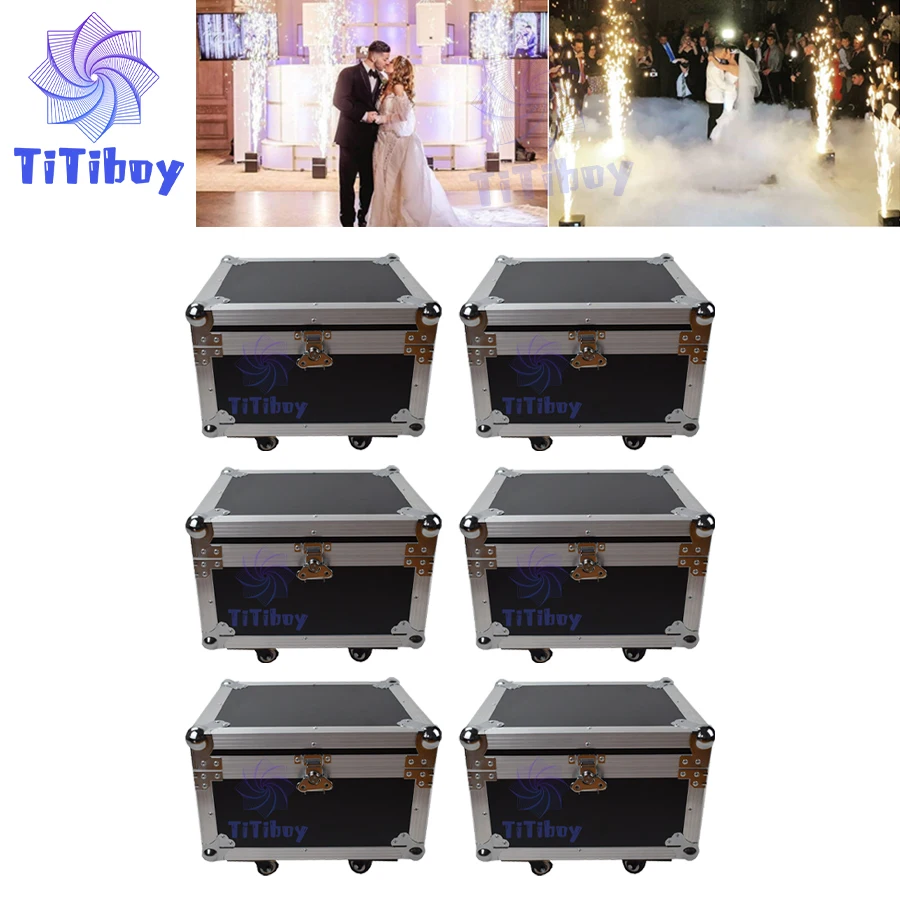 

0 Tax 6Pcs Flycase For 600W Cold Spark Machine Cold Firework Machine DMX Remote Control LCD Cold Sparking Machine Flightcase