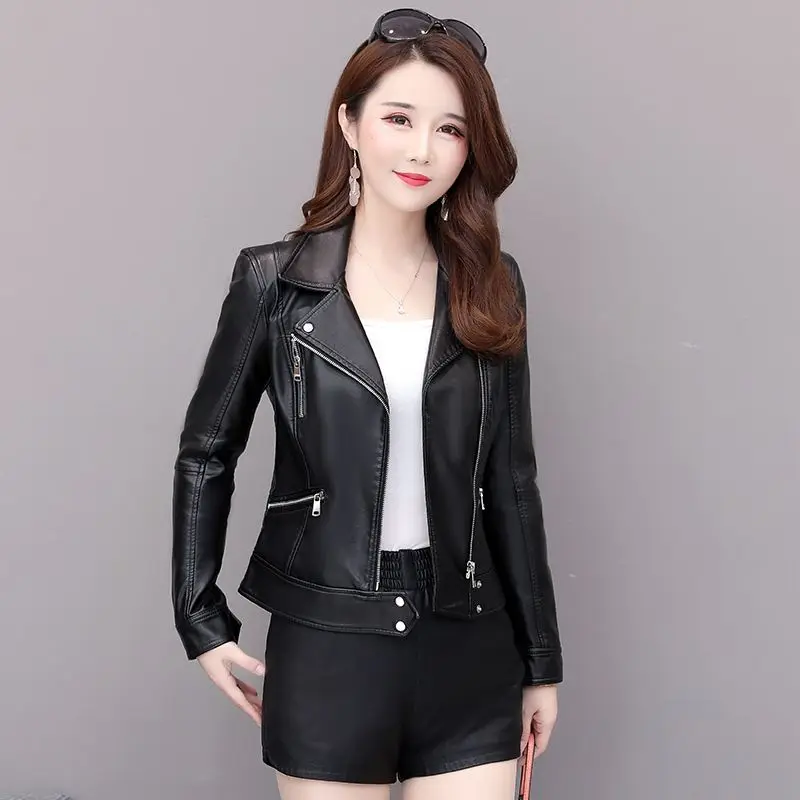 Faux Soft purple Leather Jackets HOT New Fashion Autumn Winter Women Pu Black Blazer Zippers Coat Motorcycle Outerwear pimkie