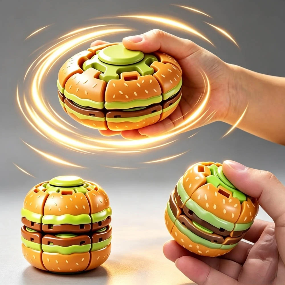 3D Printed Press Gyro Ball Decompression Creative Strange Fingertip Gyro Tide Play Cross-border Burger Spinning Ball Board Game