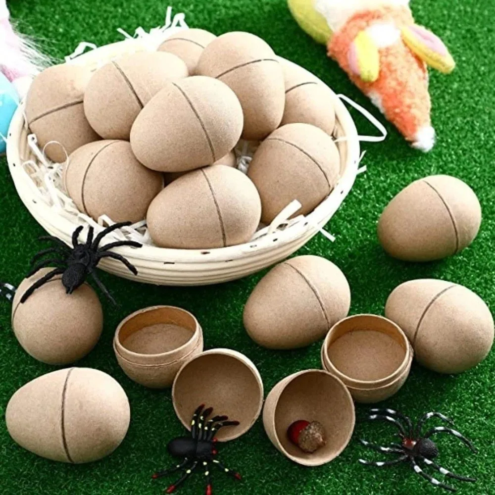 Fake Eggs Unpainted Craft Easter Paper Eggs Blank Simulated DIY Easter Eggs Adorable Decorative Paper Pulp Egg Basket Stuff