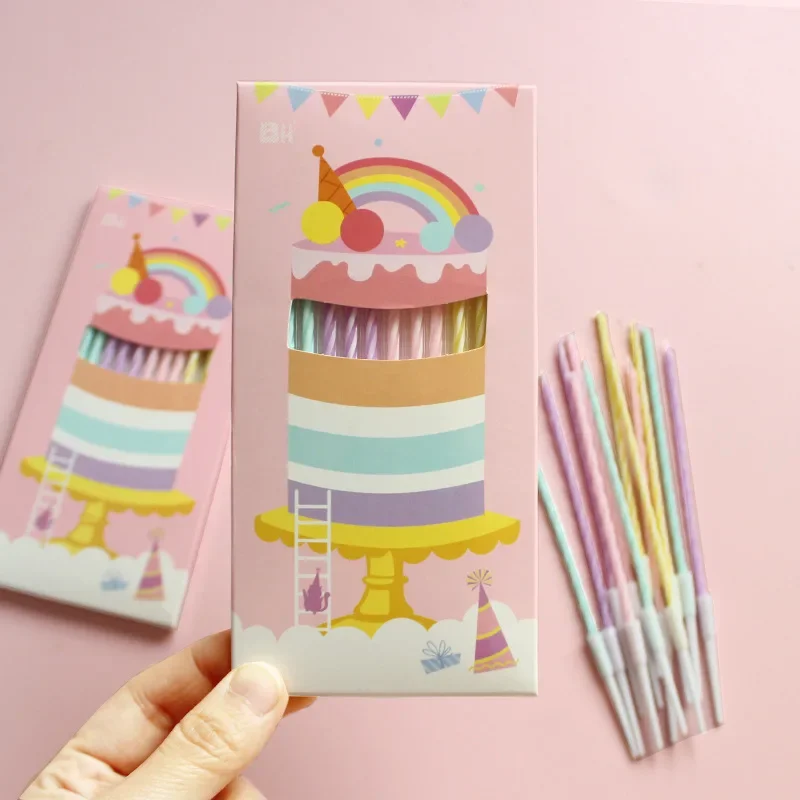 12 قطعة، شموع عيد الميلاد، دعائم صور لحفلات أعياد الميلاد بلون الحلوى، زينة كعكة قوس قزح، شموع كعكة الذكرى السنوية