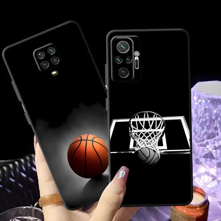 حافظة كرة السلة لهاتف Xiaomi Redmi Note 7 8 9 10 11 12 Pro 12s 9S 10S 11s 13 14 Pro Plus غطاء هاتف ناعم أسود #1