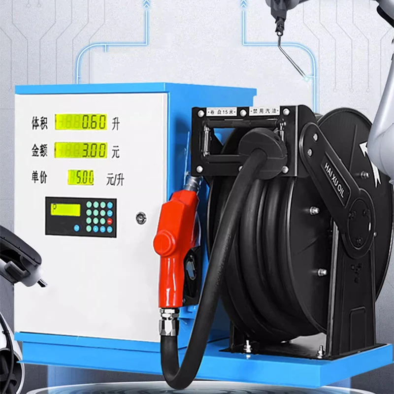 Vehicle-mounted 12V/24V/220V high-flow silent diesel gasoline explosion-proof reel refueling machine automatic oil pump