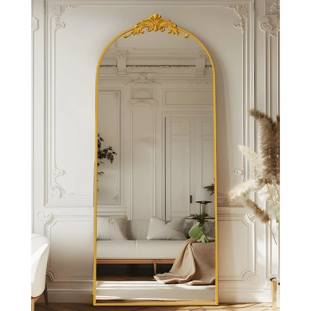 

64"x21" Arched Floor Mirror Freestanding,with Stand for Bedroom, HomeDecor Hanging Mounted Mirror for Living Room Cloakroom,Gold