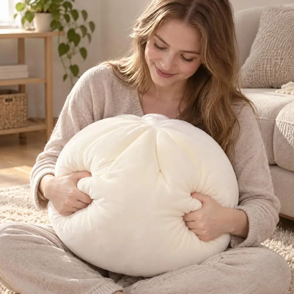 Soft Stuffed Bun Cushion Dumpling Plush Pillow with Soft Pp Cotton Filling Comfortable Baozi Cushion for Home Decor for Home