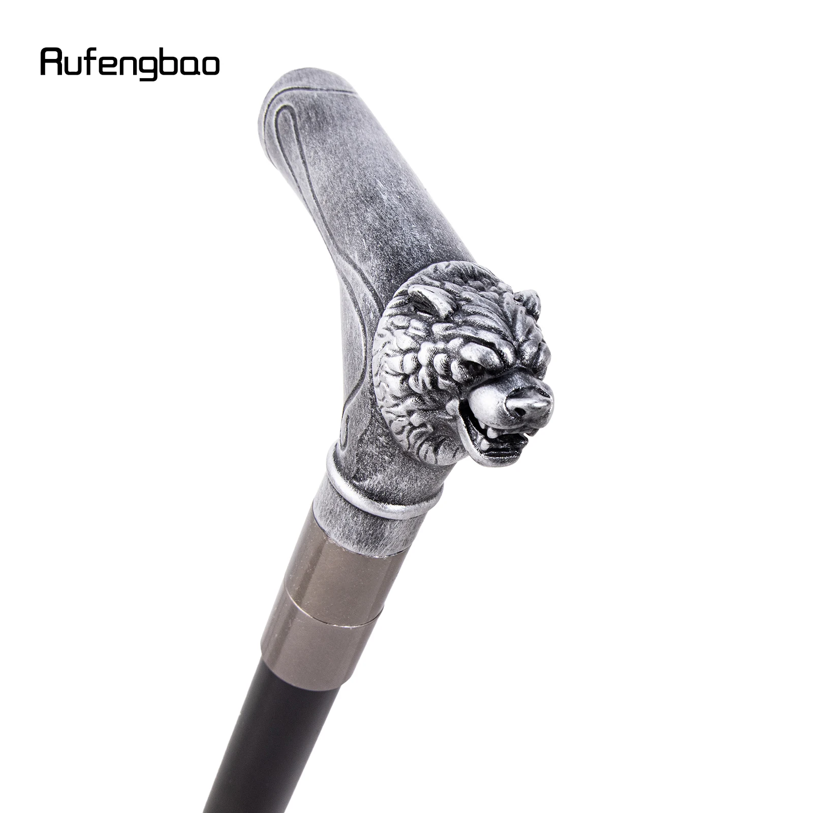 Silvery Bear Head Handle Decorative Stick Decorative Cane for Halloween for Cosplay and Parties Cane 93cm