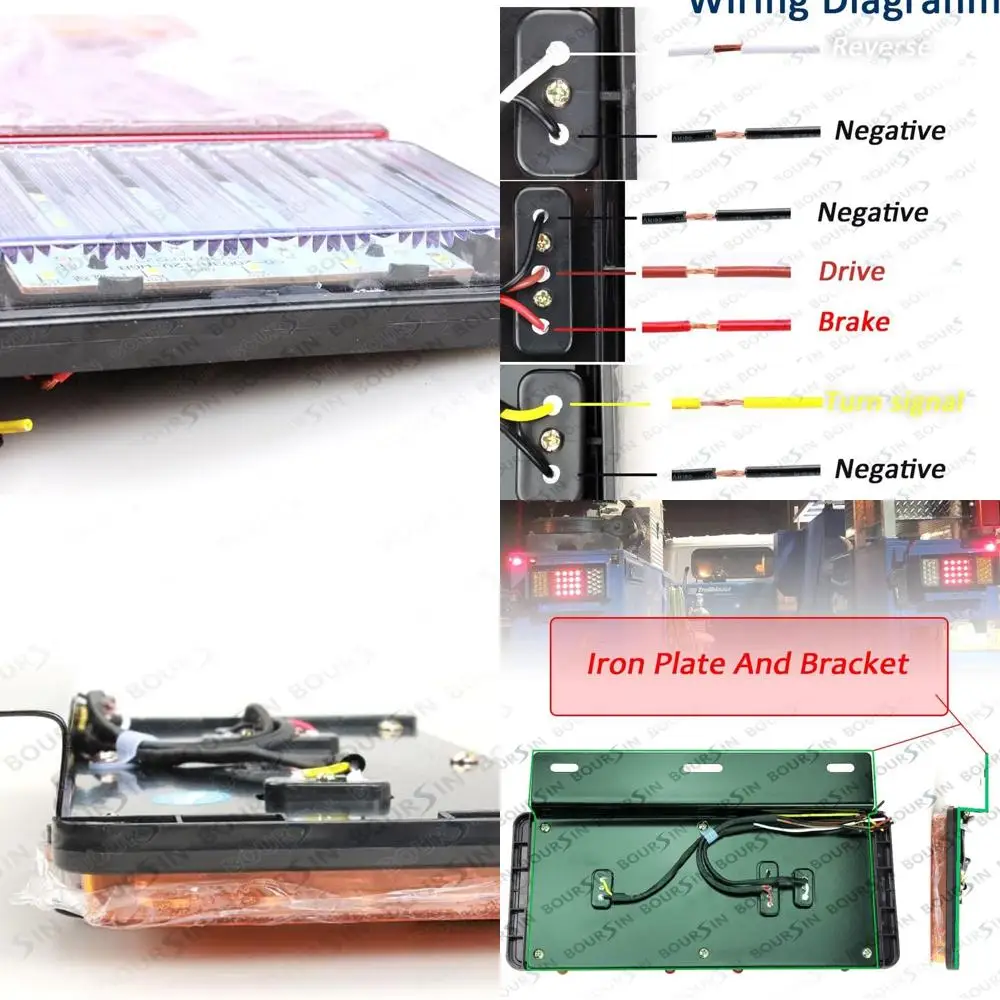 

12 В, 44 светодиода, задние фонари (железная пластина), подходят для ISUZU Elf Truck NPR NPR-HD NKR NHR NRR FSR FRR GMC W-Series 1984- (водонепроницаемый уровень IP6