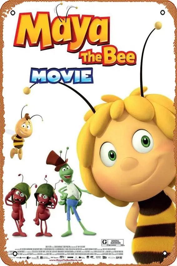 Maya the Bee Movie Poster 8 x 12 Inches - Retro Vintage Metal Tin Sign for Home Bar Pub Garage Decor Movie Gifts Aluminum