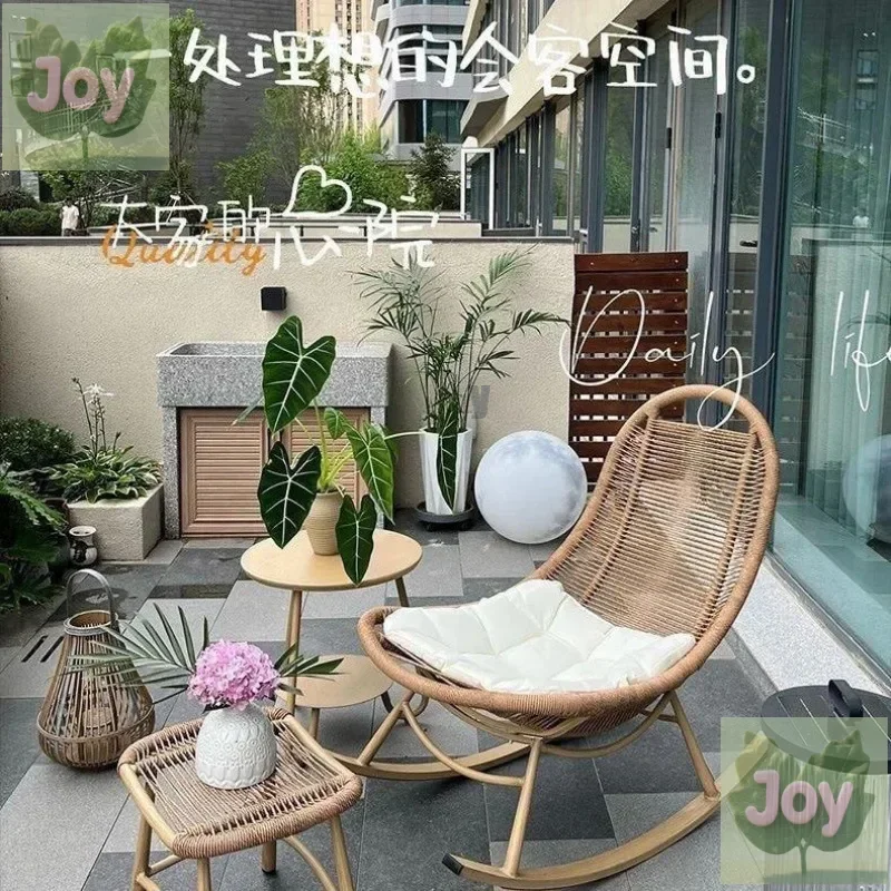 

Adult Rocking Chair Reclining Lazy Single Chair Outdoor Rattan Rattan Rocking Leisure Chair