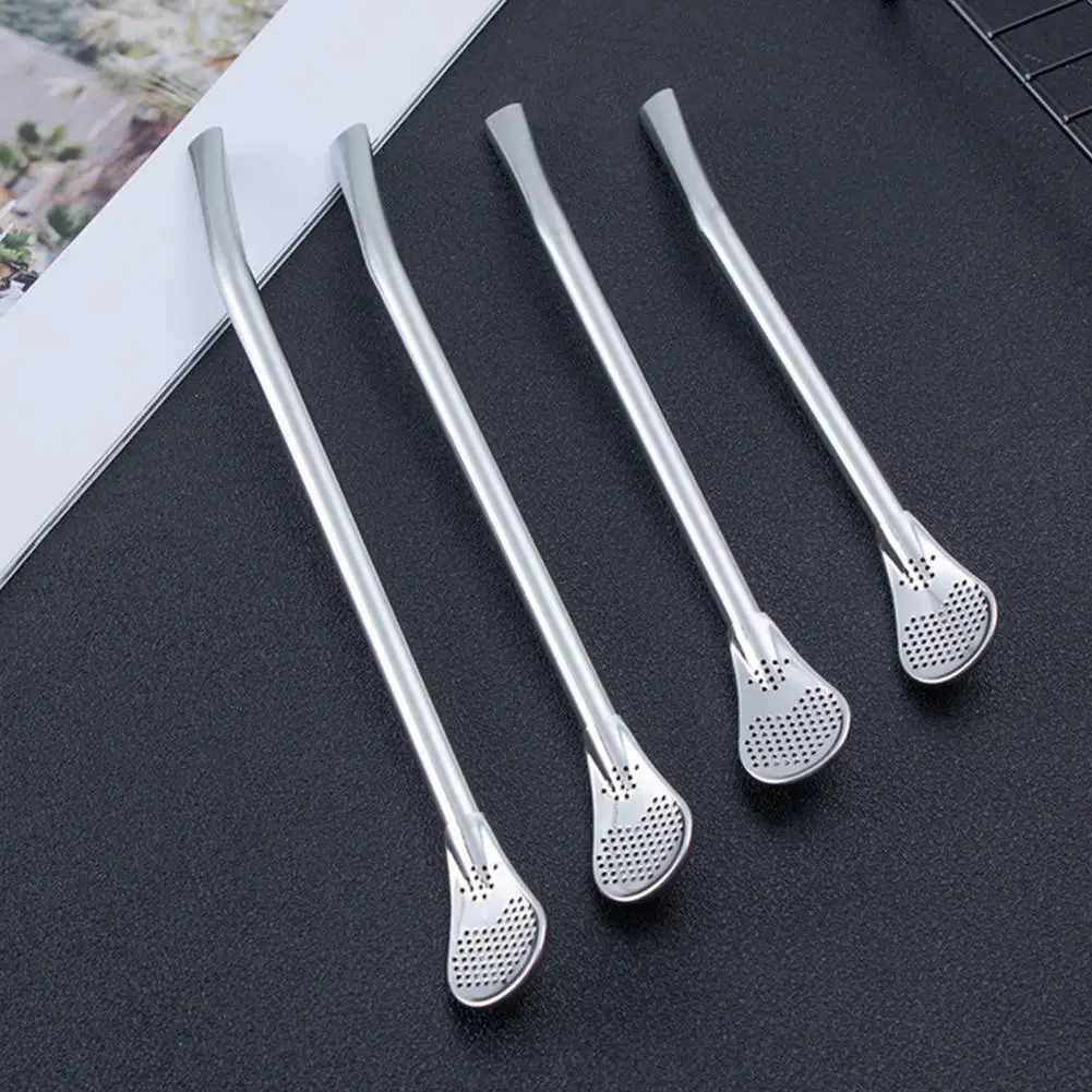 Yerba Mate Stainless Steel Mixing 2Pcs Straw Spoon for Party Party Long Handle Teaspoon for Bombilla Filter for Party