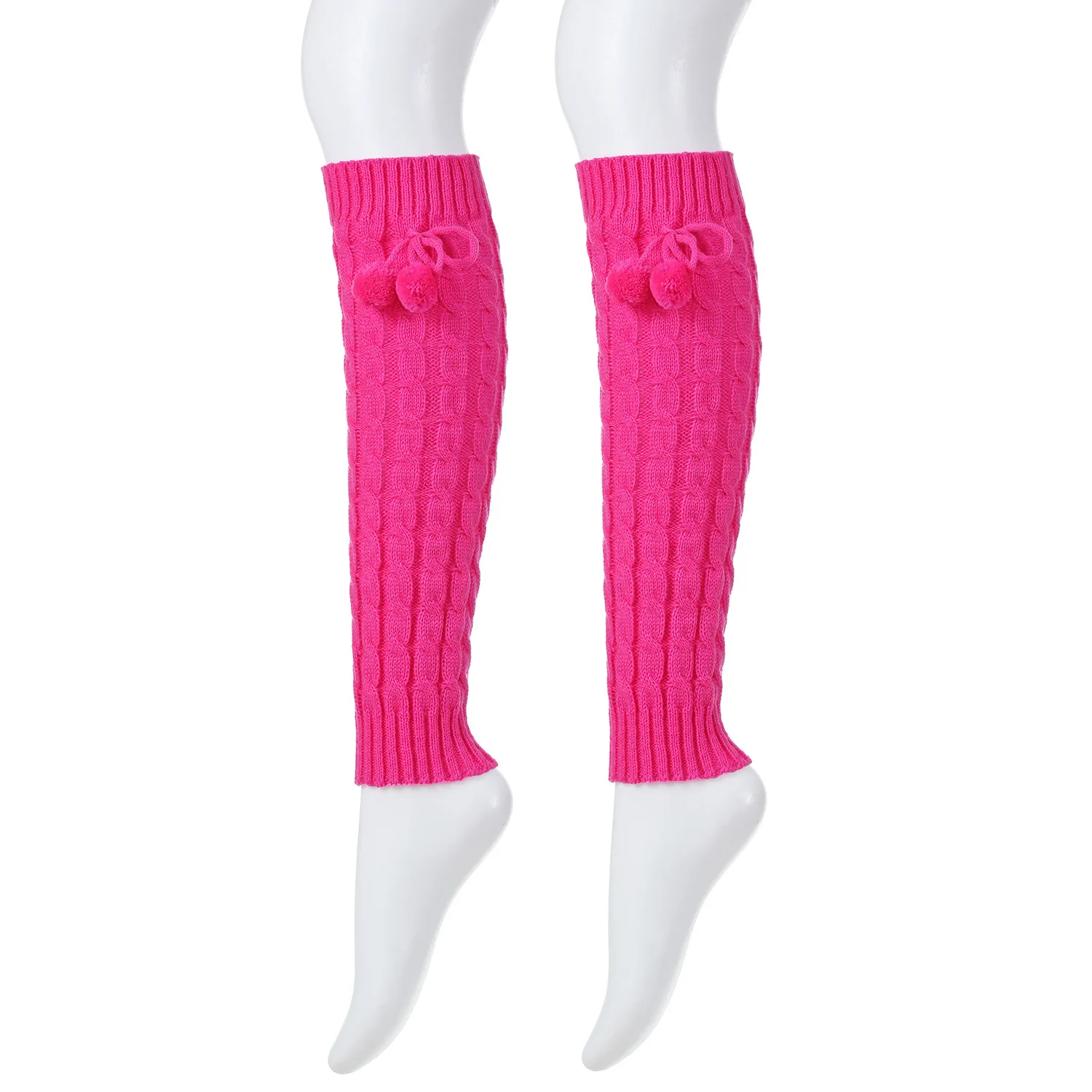 Womens Solid Color Leg Warmers Autumn Winter Girls Thermal Knee Length Boot Socks Knitted Footless Warm Leg Socks