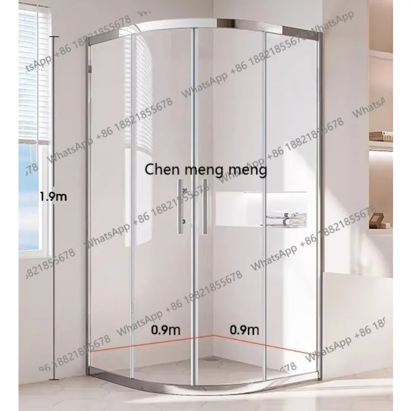 Shower room integrated household double sliding door integrated bathroom partition glass integrated bath screen