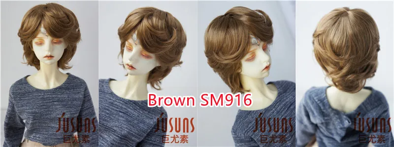 Doll Wigs JD075 1/6 1/8 1/4 1/3 Short Boyish Cupid Curls Synthetic Mohair BJD Wigs 5-6' 6-7' 7-8' 8-9' OB11 YOSD Doll Hair