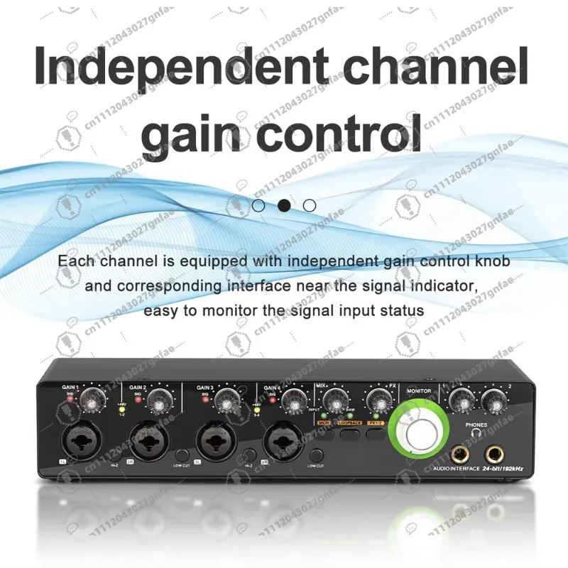 Professional high-quality 4-channel 24-bit 192kHz wired audio interface & USB sound card for studio recording