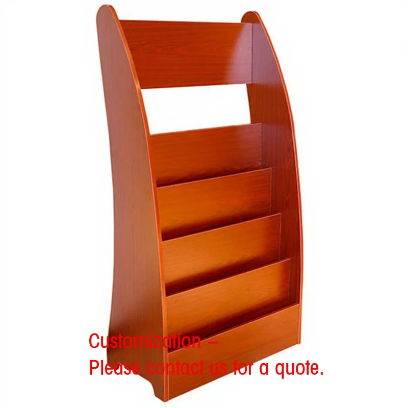 custom.School Library Wooden Book Shelf 5-Tier Newstand Single-Side Magazine Display Modern Design High Standard Quality