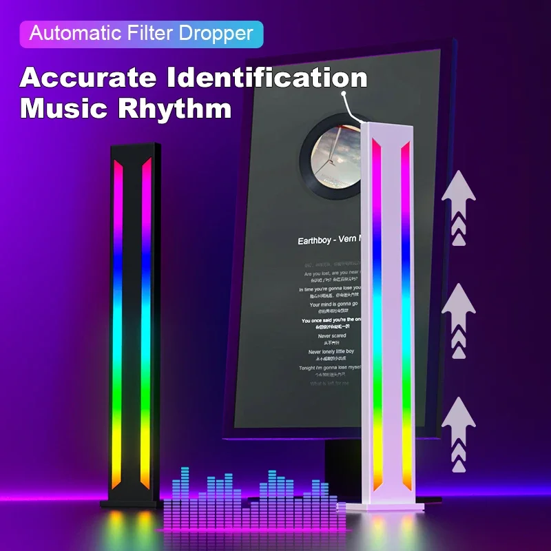 DC5V USB Bluetooth Atmosphere Pickup Lamp Ultra-thin 21keys IR Remote Control For Desktop Gaming Car Ambient Decor Surplife APP