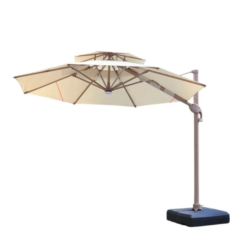 Parasol Court Umbrella Garden Balcony Villa Seaside Scenic Area LED Solar Square Roman Umbrella