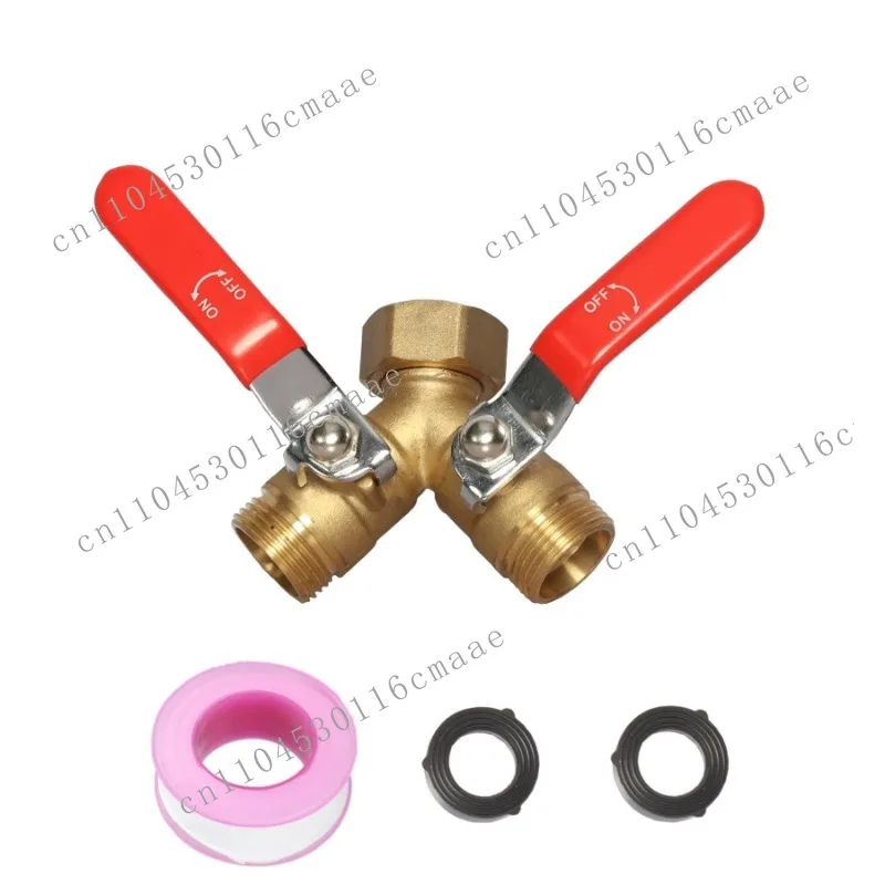 Garden Hose Y Valve Hose Dispenser Brass Dispenser with Stainless Steel Long Handle 3/4 