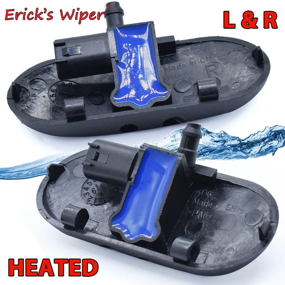 Erick\'s Wiper 2Pcs Heated Wiper Washer Sprayer Nozzle Left Right Jet For Audi A2 A3 A4 B6 B7 A6 C5 C6 A8 D3 RS4 Car Replacement