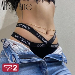 2PCS/Set Cotton Panties Women's Lingerie Sexy Underwear G-string Briefs Female Cross Strap Pantys Finetoo Band Tangas Thongs