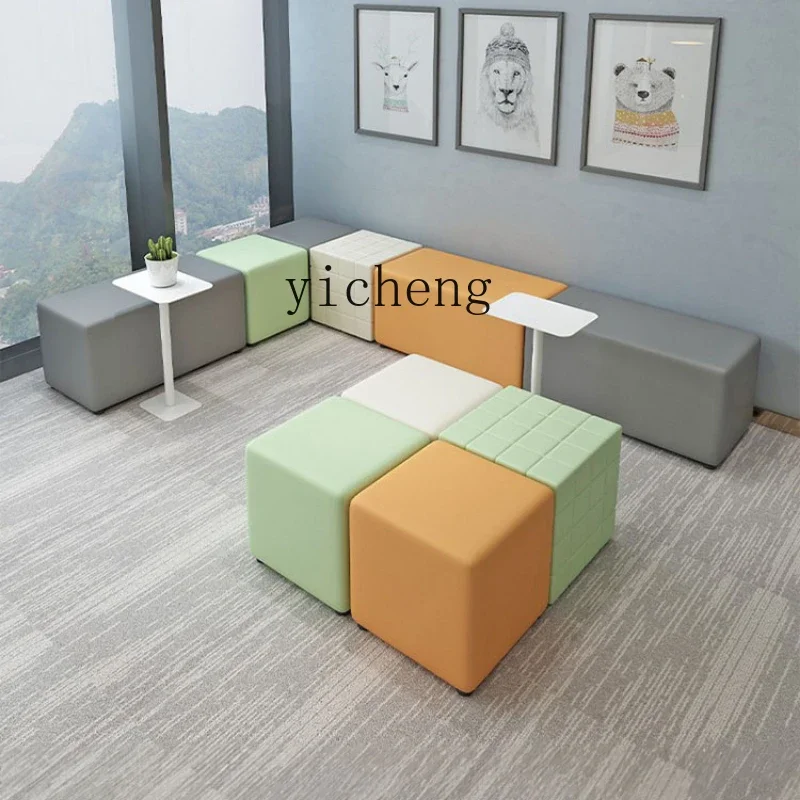 

ZF Early Education Kindergarten School Training Institution Reception Leather Strip Office Sofa