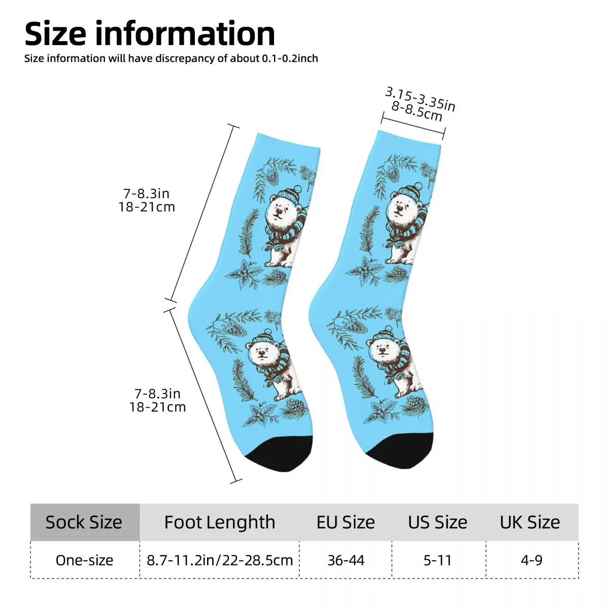 Polar Bear Sock Printed Man Polyester