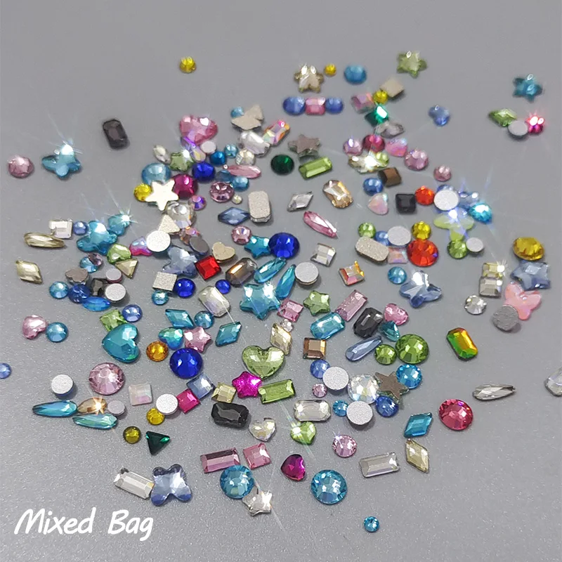 12 Grids Box Set Mix Color Mini Rhinestone And Small Round Diamond Combination For DIY Nail Art Accessories Crystals