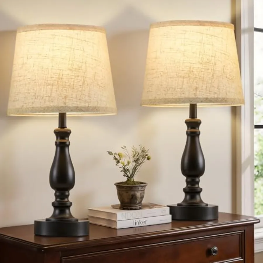 

Table Lamp Set of 2-19" Small Bedside Lamps Modern Lamp for Bedroom Living Room Lamps for Night Sts - Desk Lamps for Home Offic