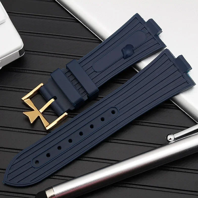 High quality Silicone Watch Band For Vacheron Constantin Overseas VC 47450 VC 49020 Watchbands Men Luxurious Watch Strap 25X8mm