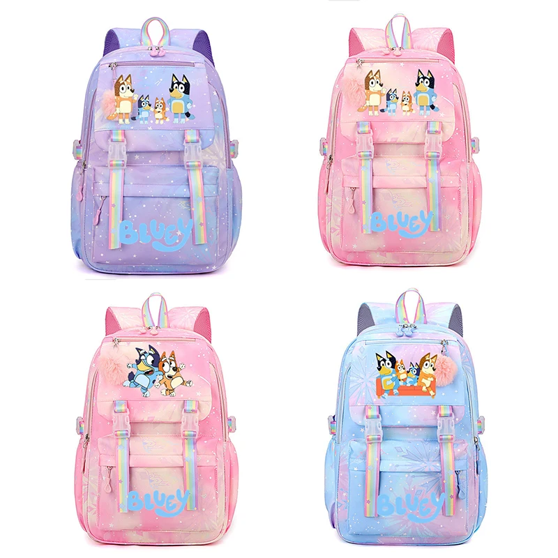 

New Cartoon Cute Bluey Backpack Lightweight Spine Protection Backpack Waterproof Student Large Capacity Backpack Child Gift