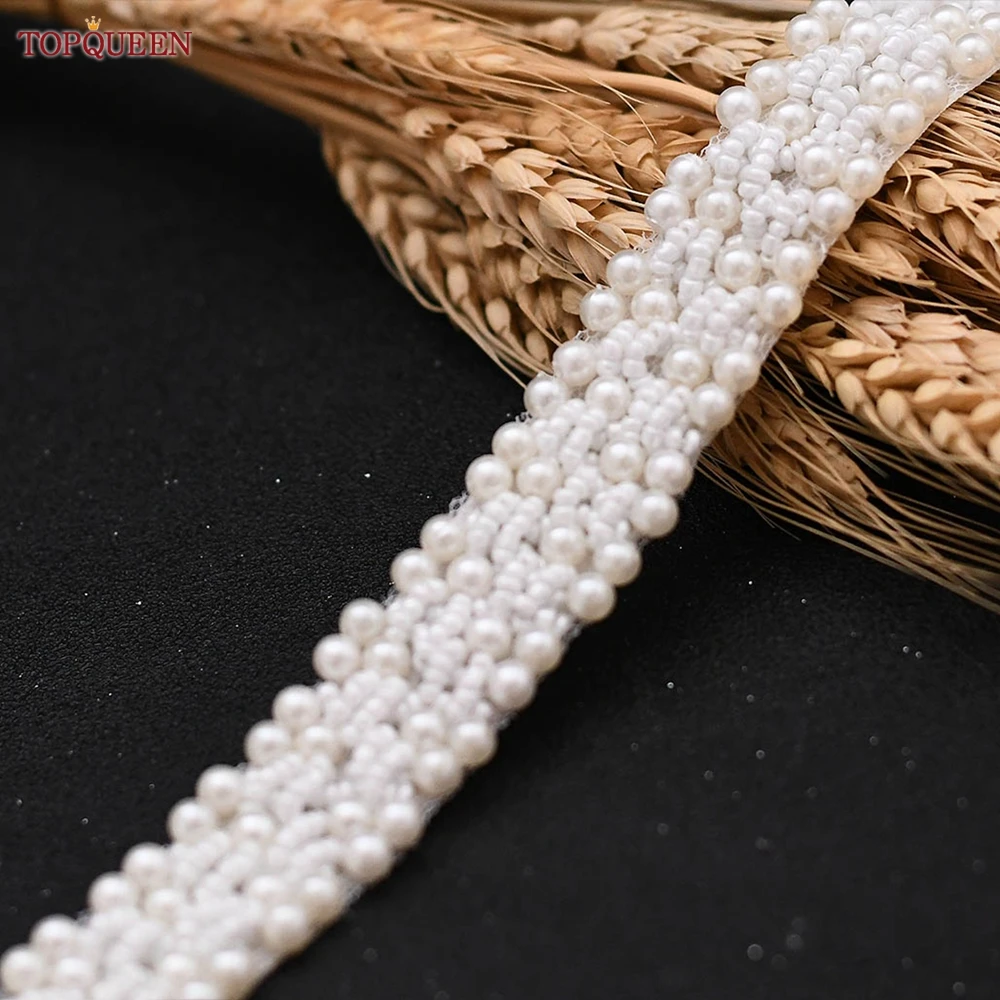 TOPQUEEN Luxury Bridal Sashes For Wedding Dress Pearl Beaded Bridesmaid Sash Women\'S Accessories Flower Girl Waistband S204