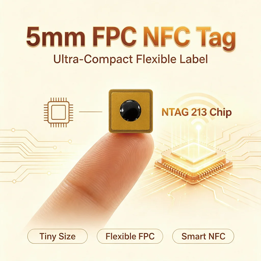 5mm Anti Metal FPC NFC Tag NTAG213 Flexible Mini Sticker for Smart Glasses Nail Art Asset Tracking