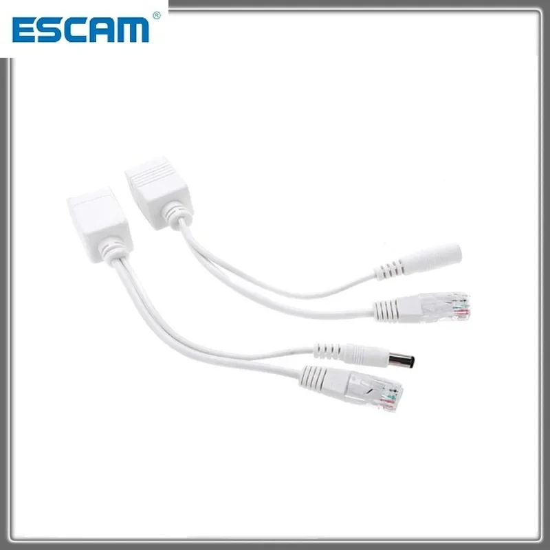 ESCAM POE Splitter For 2MP 5MP HD IP Camera POE Adapter Cable Tap Power Supply Module 12-48V Separator Combiner Male and Female