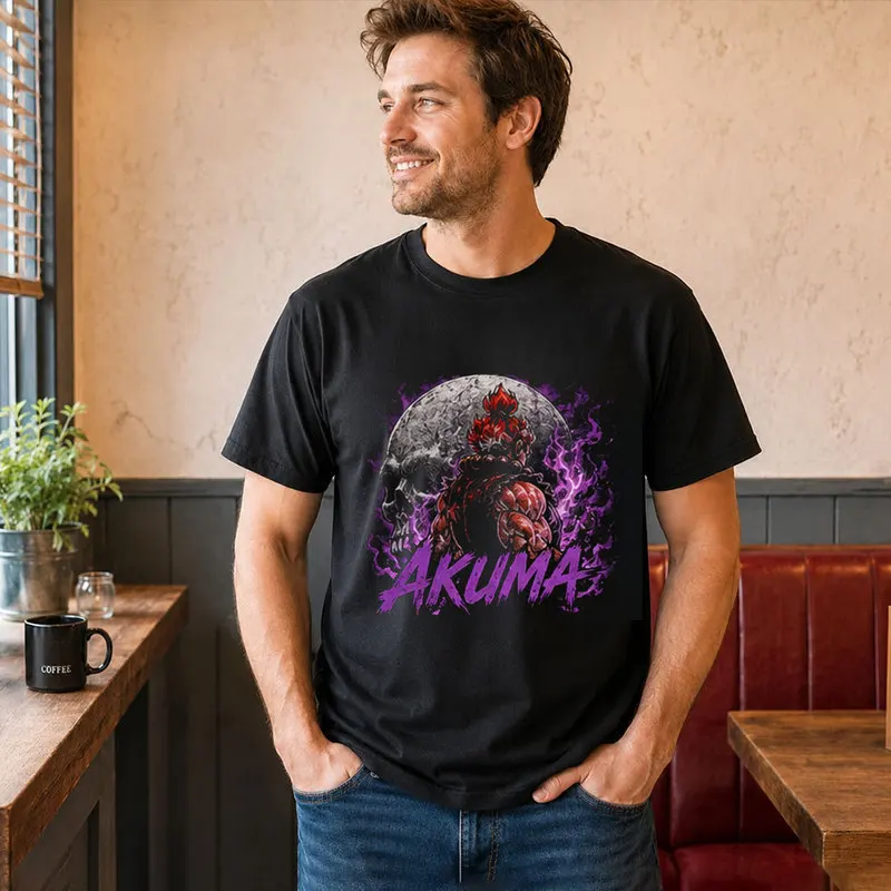 Akuma Street Fighter T shitr Cool Anime Gamer Gift 0813 Retro Arcade Fighting Game Tee Hadouken World Warriors Unisex Top S-6XL