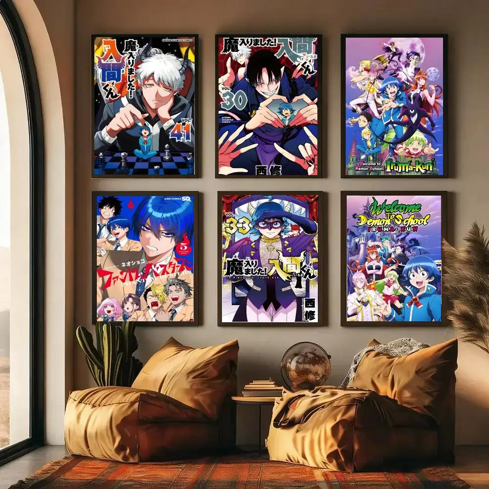 Anime Welcome To D-Demon School! Iruma Kun Poster Self-adhesive Art Waterproof Paper Sticker Coffee House Wall Decor