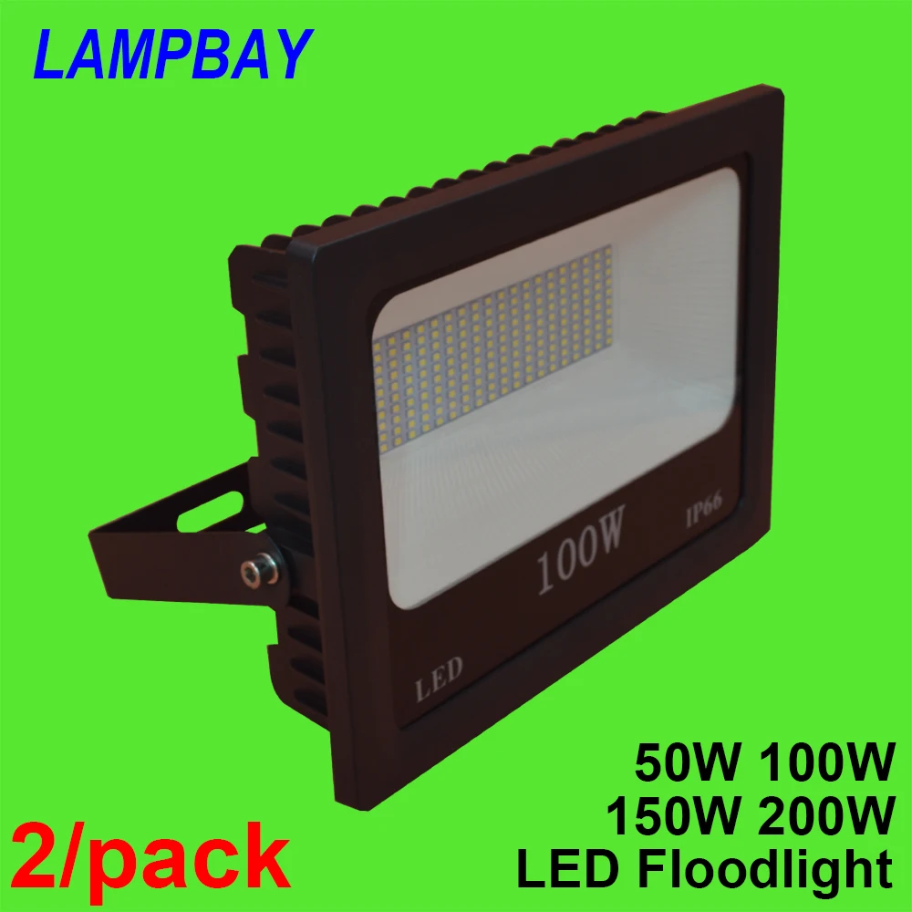 

2/pack LED Flood Light 50W 100W 150W 200W Waterproof IP66 Outdoor Lighting Wall Lamp Floodlight 85-265V