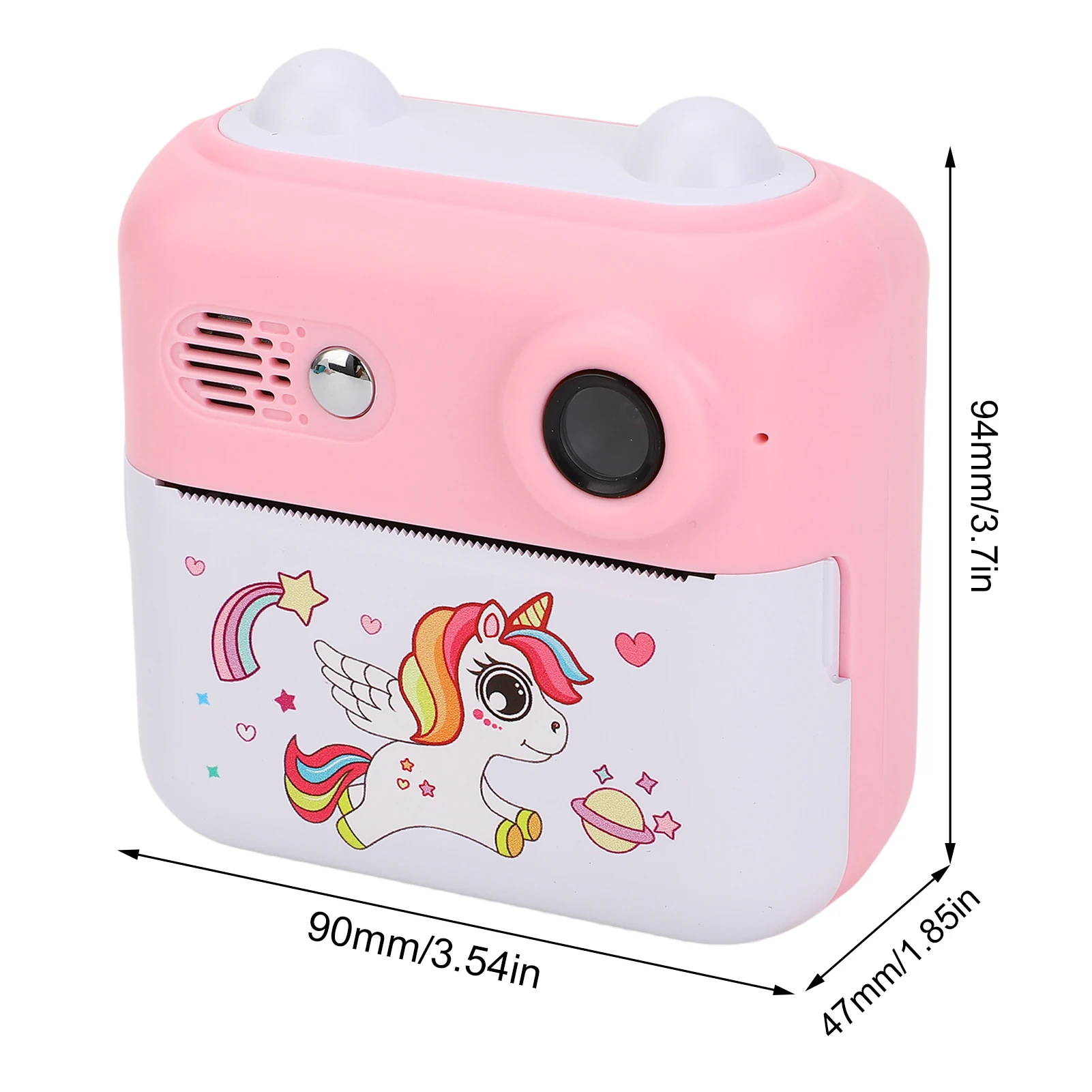 كاميرا طباعة فورية تشغيل موسيقى MP3 شاشة 2.4 بوصة 24 ميجابكسل 1080 بكسل كاميرا أطفال بعدسة مزدوجة مع ورق طباعة لفة واحدة للحياة اليومية