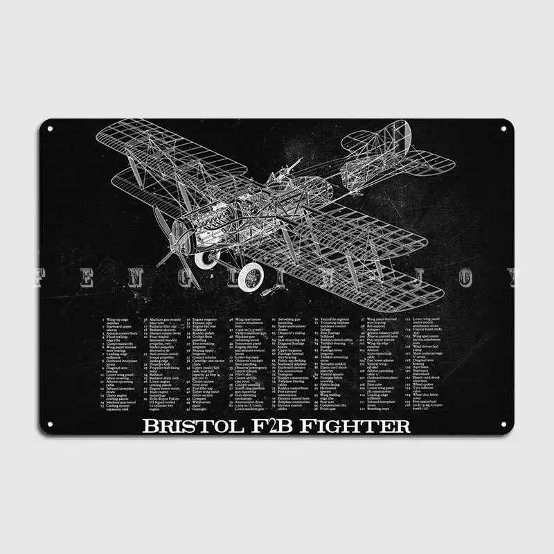 Bristol F2b Fighter Metal Plaque Poster Cinema Garage Cinema Wall Decor Funny Tin Sign Poster