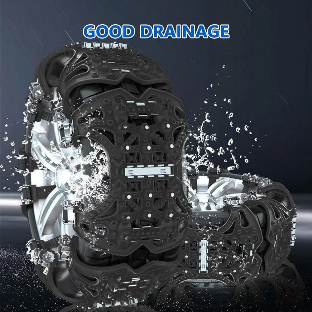 Car Snow Chains Strengthen Cleats Tank Tire Chain Anti-skid Ice Breaking Non-slip Protection Draining Stable Driving Accessories