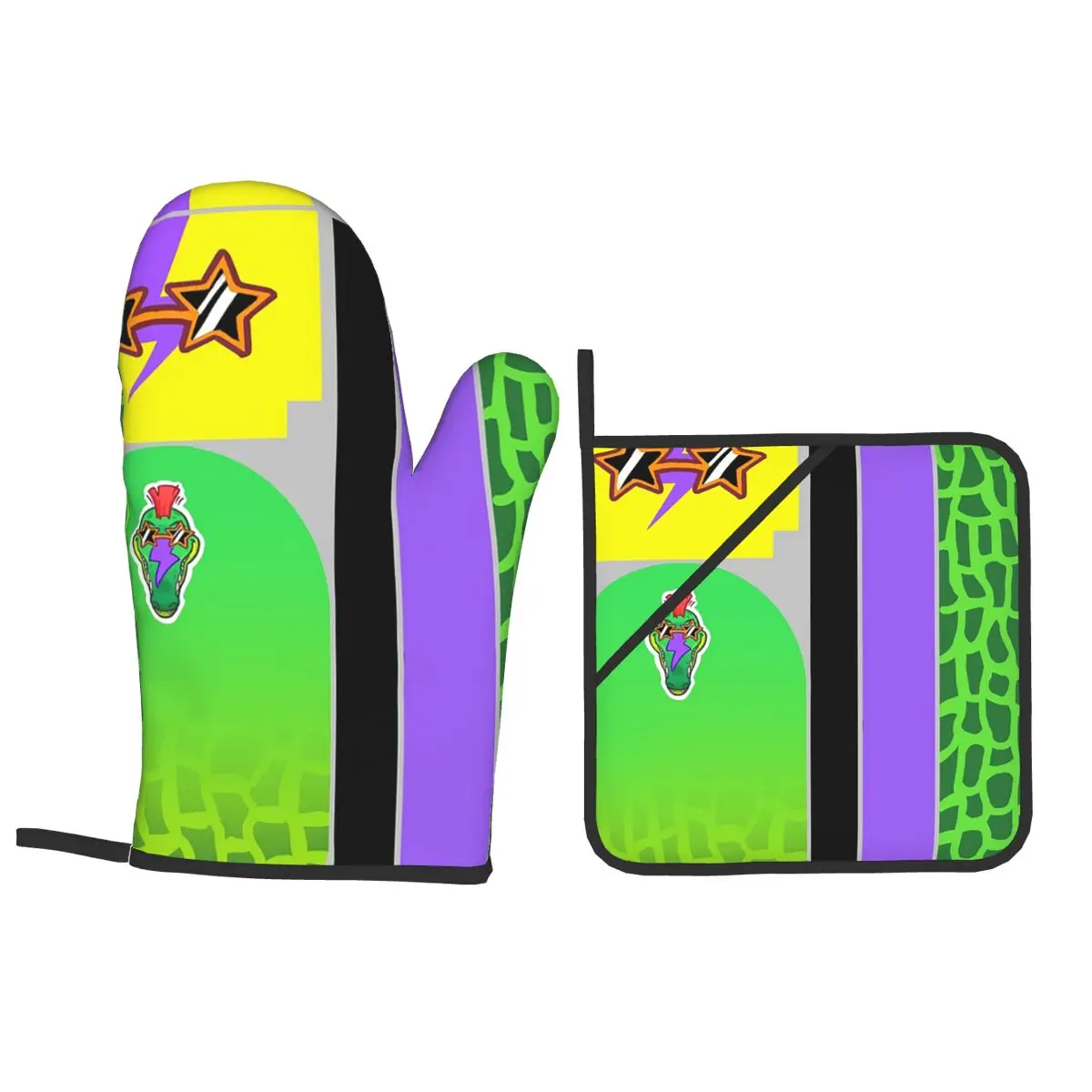 Montgomery Gator Fazbear Entertainment Oven Mitts and Pot Holder Sets of 4 for Baking Cooking BBQ Resistant Non-Slip Gloves