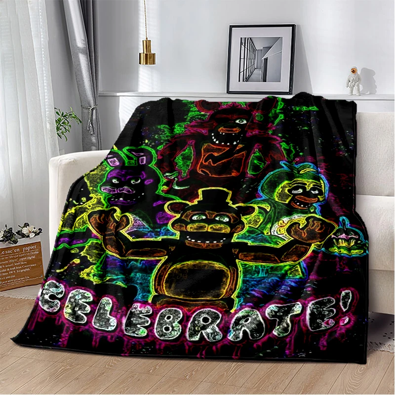 Classic Horror GAME F-FNAF Cartoon Soft Plush Blanket,Flannel Blanket Throw Blanket for Living Room Bedroom Bed Sofa Picnic Gift