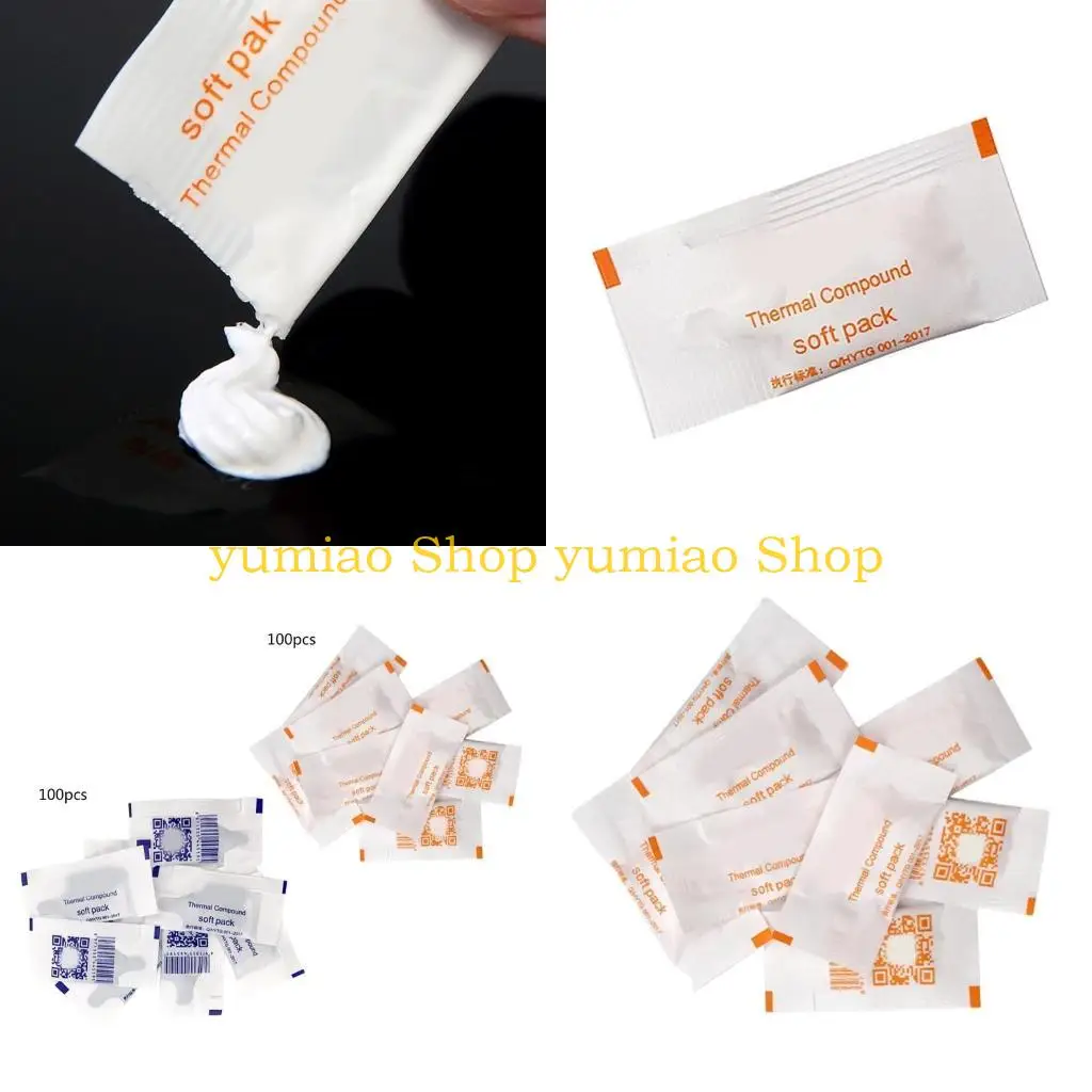 

587b 100pcs/lot hy410/hy510 Теплопроводящий 1,42 Вт/м-м 1,93 Вт/м-k Смазка 0,5 г силиконового гипсового соединения