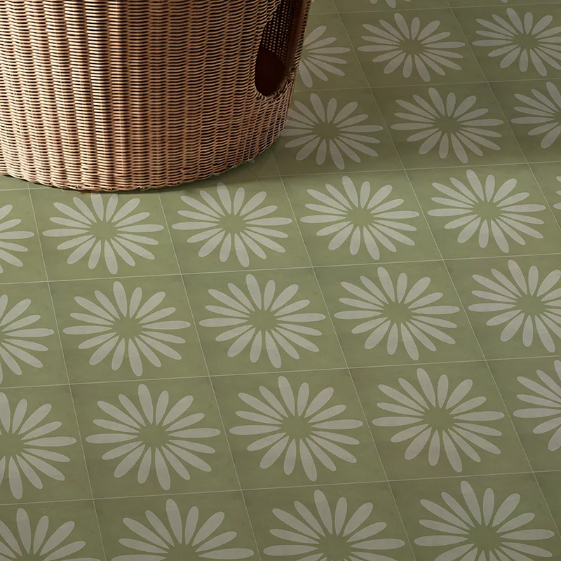 Boho Flower Vinyl Floor Stickers, Self Adhesive Tile Decal Suitable for Wall and Floor, Multiple sizes to choose from