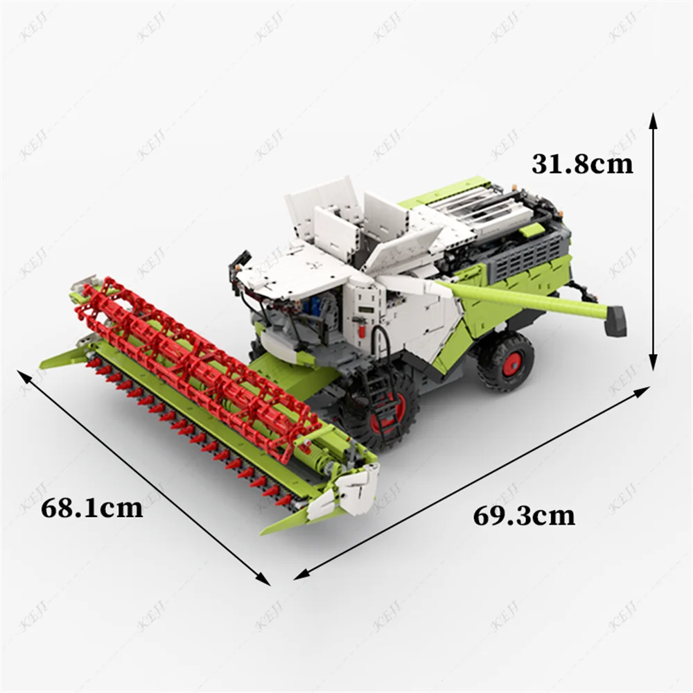 6965PCS KEJI RC Combine Harvester and Header Engineering Vehicle Building Blocks Bricks Kits Toys Christmas Gifts MOC-71485