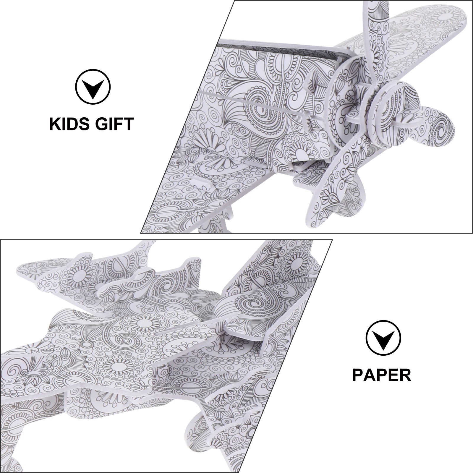 

4 Pcs 3D Puzzle Plane Kids Educational Toy Three dimensional Painting Graffiti Kit Pens Markers Gifts Packaging Boxes