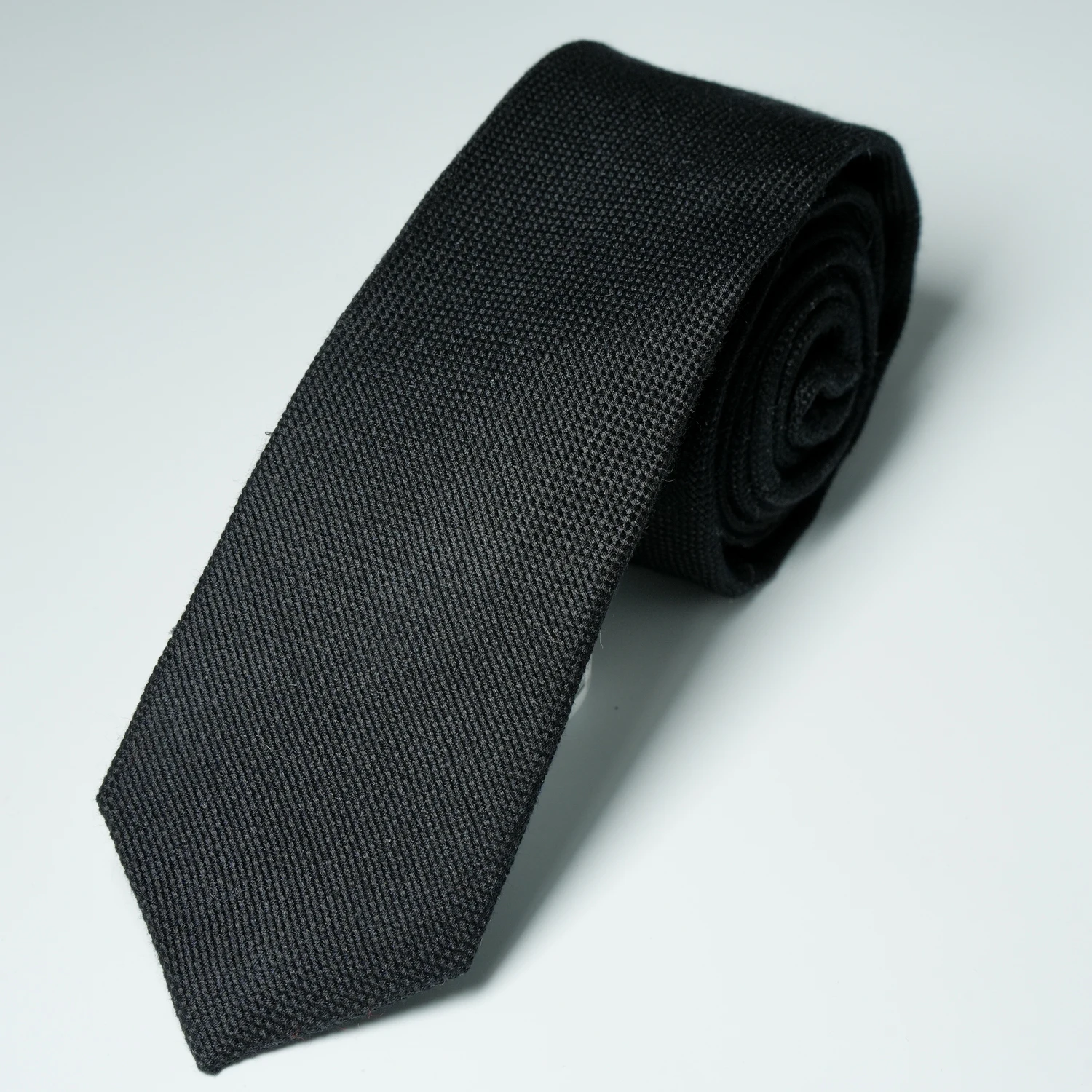 6cm Schmale Einfarbige Baumwoll-Krawatte für Herren Schlichte Baumwoll-Krawatte für Formelle Anlässe Hochzeit Büro Anzug-Accessoire Geschenk für Bräutigam – Detail 4